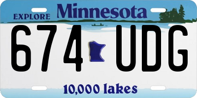 MN license plate 674UDG