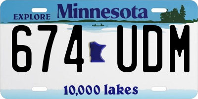 MN license plate 674UDM
