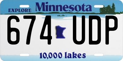 MN license plate 674UDP