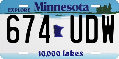 MN license plate 674UDW