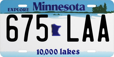 MN license plate 675LAA