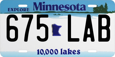 MN license plate 675LAB
