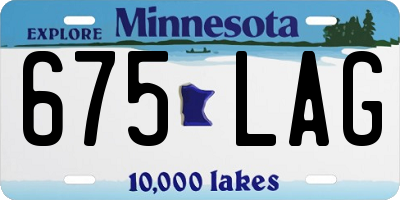 MN license plate 675LAG