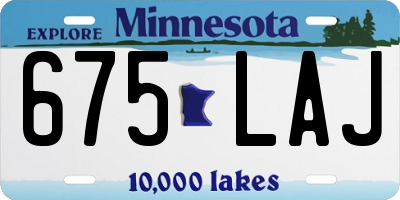 MN license plate 675LAJ