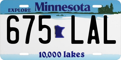 MN license plate 675LAL