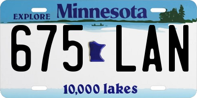 MN license plate 675LAN