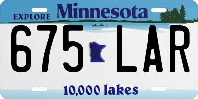 MN license plate 675LAR