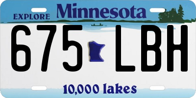 MN license plate 675LBH