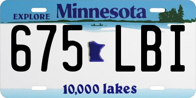 MN license plate 675LBI