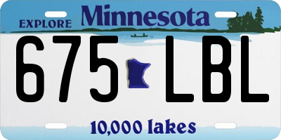 MN license plate 675LBL
