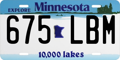 MN license plate 675LBM