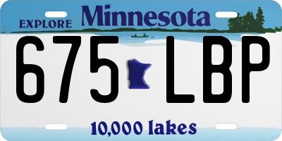 MN license plate 675LBP