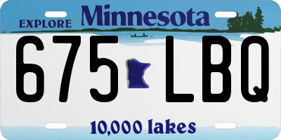 MN license plate 675LBQ