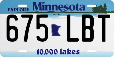 MN license plate 675LBT