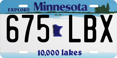 MN license plate 675LBX