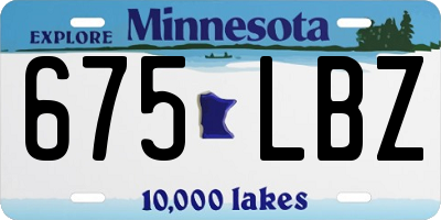 MN license plate 675LBZ