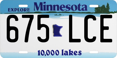 MN license plate 675LCE
