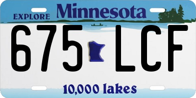MN license plate 675LCF