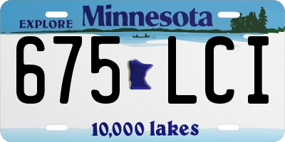 MN license plate 675LCI