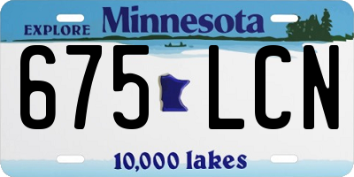 MN license plate 675LCN