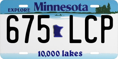 MN license plate 675LCP