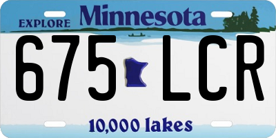 MN license plate 675LCR