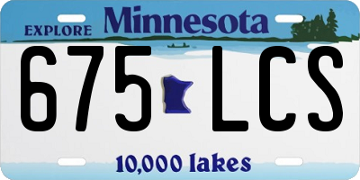 MN license plate 675LCS