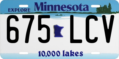 MN license plate 675LCV