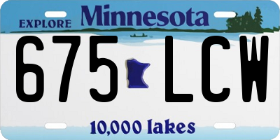 MN license plate 675LCW