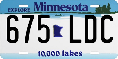 MN license plate 675LDC