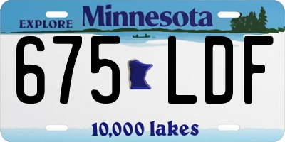 MN license plate 675LDF