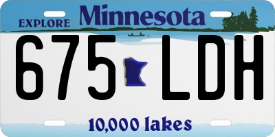 MN license plate 675LDH