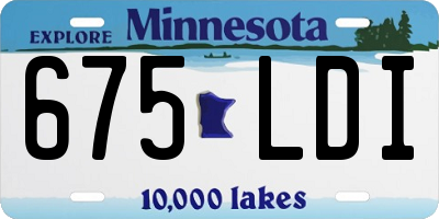 MN license plate 675LDI