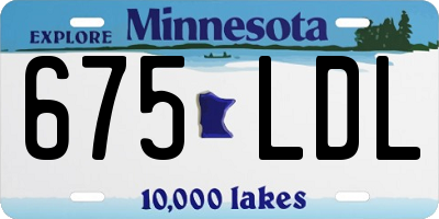 MN license plate 675LDL