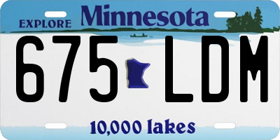 MN license plate 675LDM