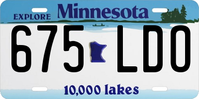 MN license plate 675LDO