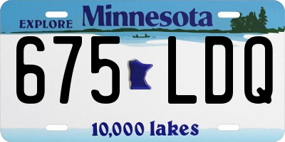 MN license plate 675LDQ