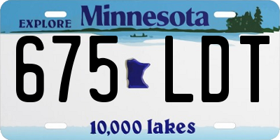 MN license plate 675LDT