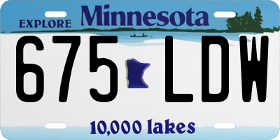 MN license plate 675LDW