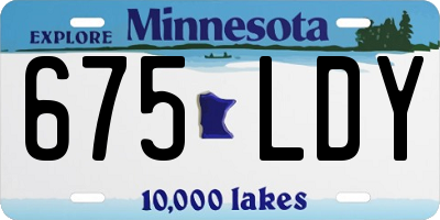 MN license plate 675LDY