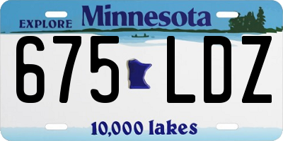 MN license plate 675LDZ