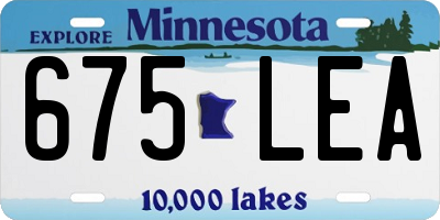 MN license plate 675LEA