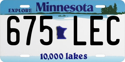 MN license plate 675LEC