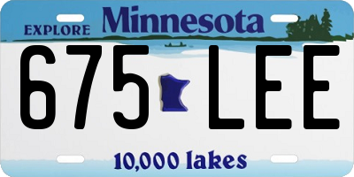 MN license plate 675LEE