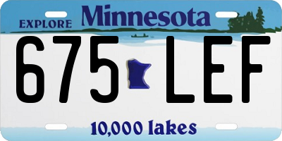 MN license plate 675LEF