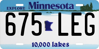 MN license plate 675LEG
