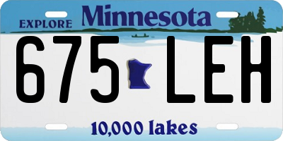 MN license plate 675LEH