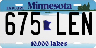 MN license plate 675LEN