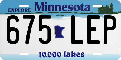 MN license plate 675LEP