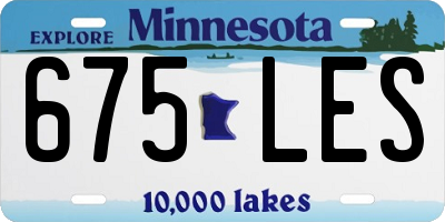 MN license plate 675LES